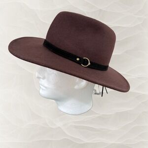 NWT Artisan NY Wool Fedora Hat, Black Band, Adjustable Head Size, Women's‎